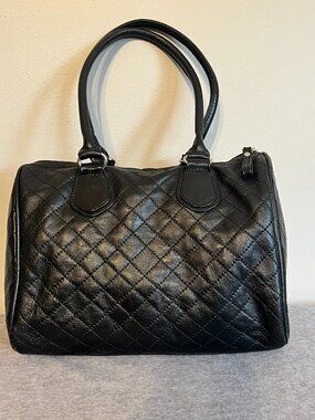 CHABI Quilted Black Satchel Bag Genuine Leather Handbag